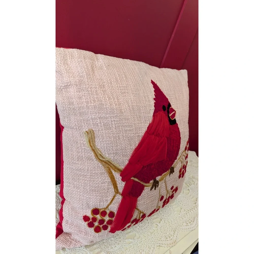 Cardinal Throw Accent Pillow Decor Red Bird‎ 17
